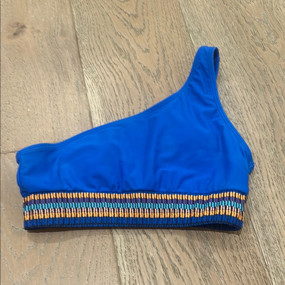 One-Shoulder Blue Bikini Top